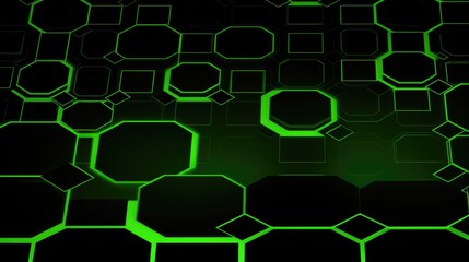 Abstract Green Hexagonal Digital Background for Futuristic Design