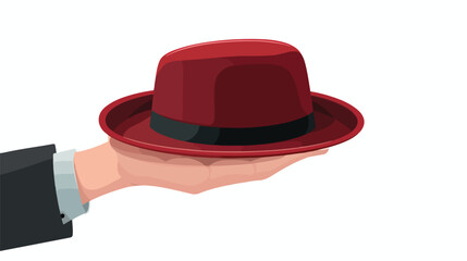 Bachelors hat in hand flat vector isolated on white