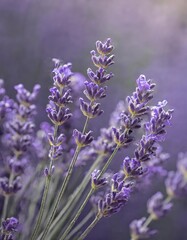  in the heart of lavender fields at their peak of bloom, where the air is rich with the plant's distinctive, calming aroma