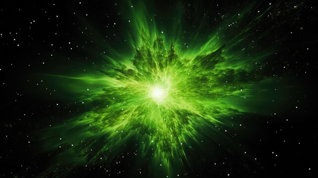 Explosive Green Supernova Burst in Space