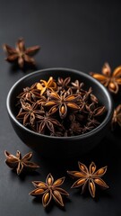 Anise on a black background.