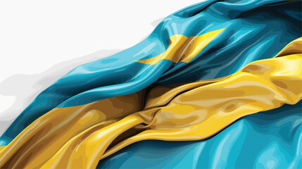 Bahamas Flag with a beautiful glossy silk texture  - obrazy, fototapety, plakaty