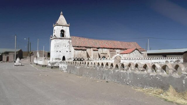 Beautiful view of a church in Isluga village
