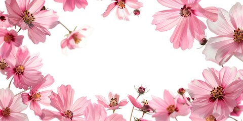 Vibrant pink flowers against a clean white backdrop. Ideal for floral designs