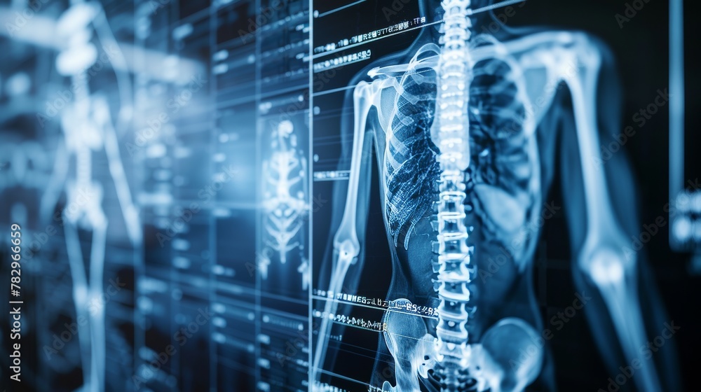 Poster the use of digital interfaces for x-ray images of the human body is an abstract technology in health