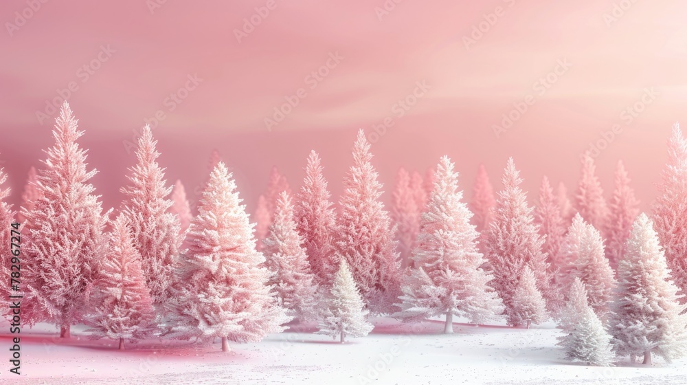 Canvas Prints Snow covered trees in a winter field, perfect for seasonal designs and nature backgrounds