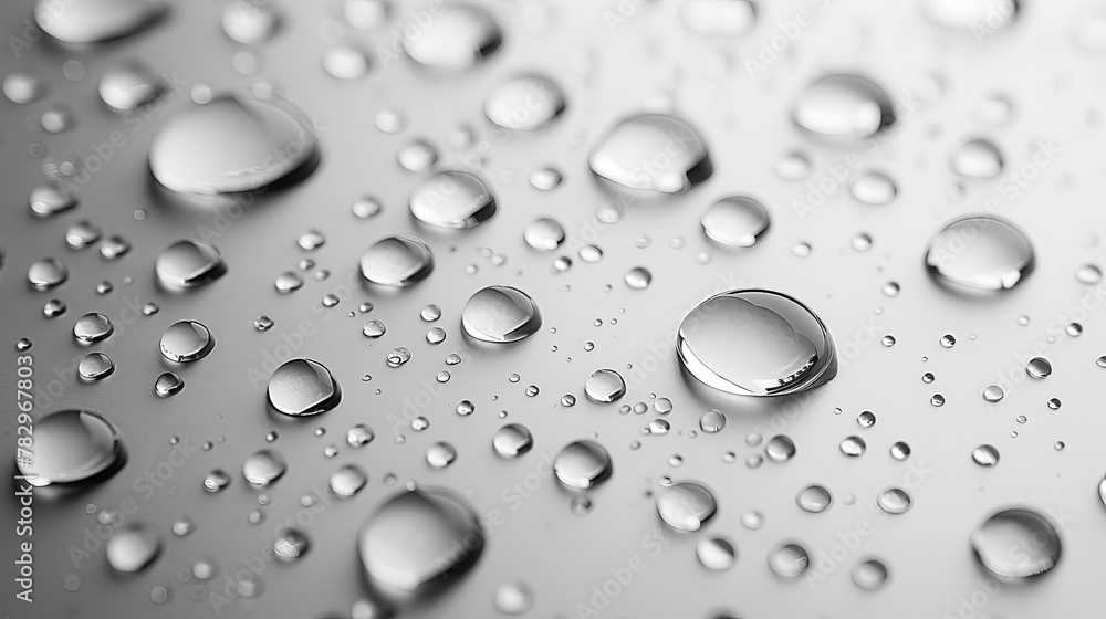 Poster isolated white background with abstract water droplets.