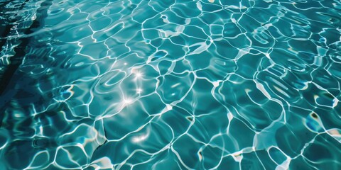 A pool filled with blue water, perfect for summer concepts. Ideal for travel and leisure designs