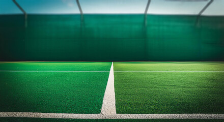  Close-up grass tennis court,