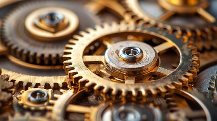 Within a close-up, interlocking gears reveal the essence of industrial design and mechanical engineering, emblematic of precision machinery and the complexity of processes they orchestrate.
