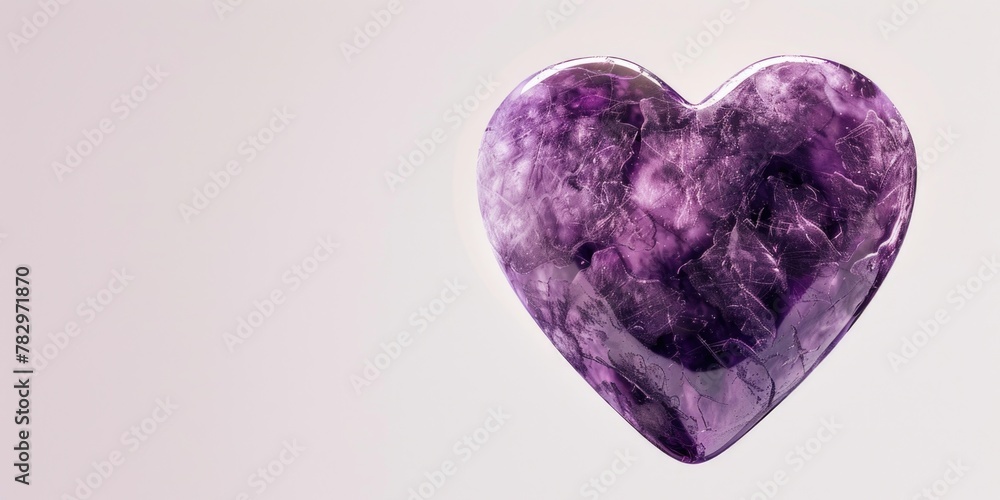 Poster a purple heart-shaped object on a white background. perfect for various design projects