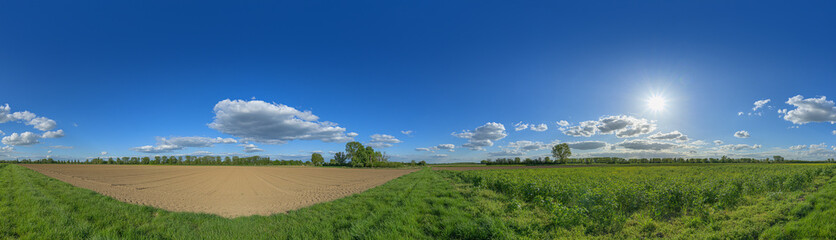 in the center of a green field lampertheim germany hessen 360°