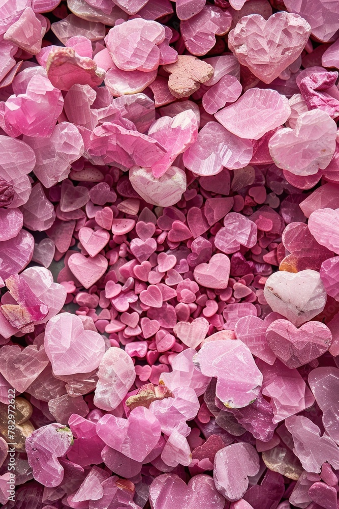 Poster a close up view of a pile of pink rocks. perfect for backgrounds or texture images