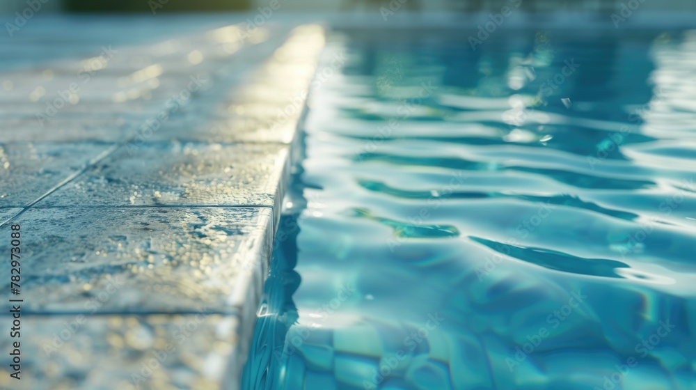 Aufkleber detailed view of the edge of a swimming pool, ideal for architectural and design projects