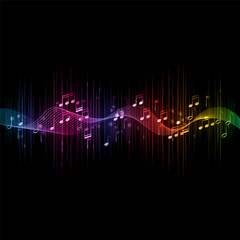 abstract musical sound waves design background