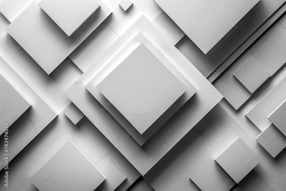 Aufkleber this image features multifaceted white geometric designs with soft light highlights creating a moder