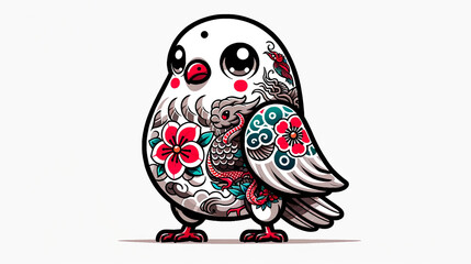 タトゥーの入ったハト | pigeon(dove) with tattoos | Generative Ai