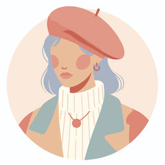 Artistic Flair Woman with a Stylish Beret