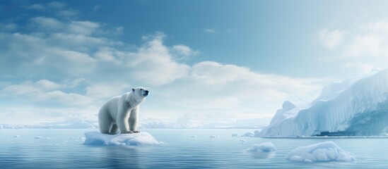 Fototapeta premium Polar bear on ice in Arctic