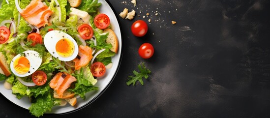 Salad Plate with Eggs, Tomato, and Ham