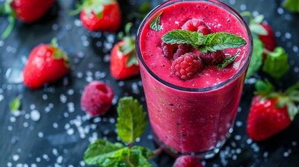 Close-up of a vibrant, healthy vegan smoothie, a blend of natural beauty and wellness