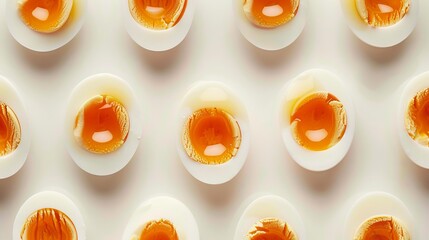 Boiled eggs as a medium of expression, arranged to inspire in a close-up food art scene