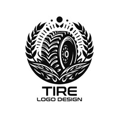 Naklejka premium Tire Vector Logo Design