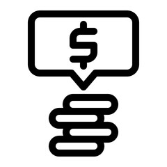 Coin stack dollar icon