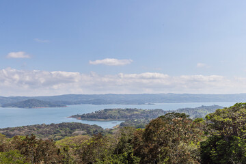 Fototapeta na wymiar View from viewpoint Mirador Tilaran of Laguira de Arsenal in Costa Rica Central America