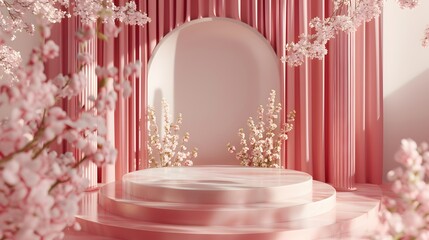 Elegant realistic luxury 3D illustration podium for display