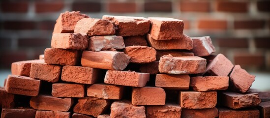 Stack of bricks - obrazy, fototapety, plakaty