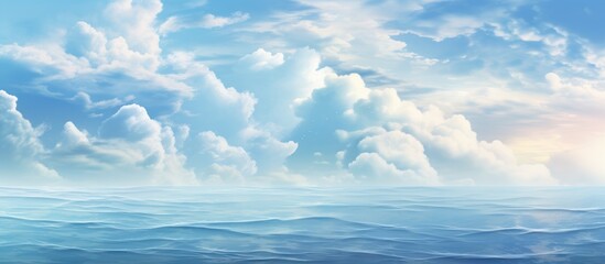 Sea and Sky Clouds Scene - obrazy, fototapety, plakaty