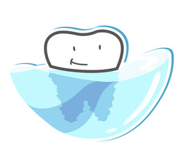 Teeth care and hygiene concept. Healthy happy teeth.  illustration