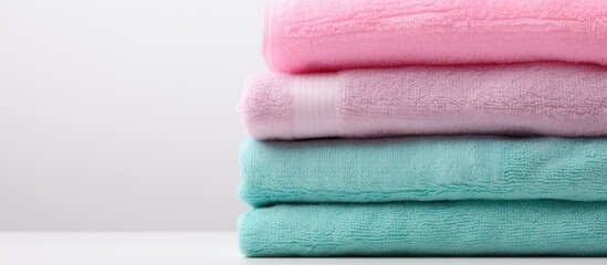 Stack of folded towels on a table