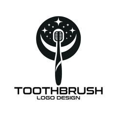 Toothbrush Vector Logo Design