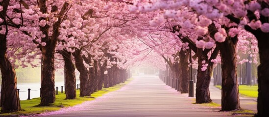 Cherry Blossom Lined Path