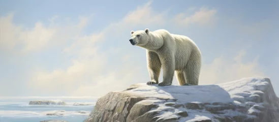 Poster Polar bear standing on icy terrain © vxnaghiyev