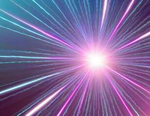 Fototapeta premium Abstract background with neon glows and a central hyperlight flare. Modern background with pink, blue, purple colors