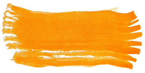 Orange brush stroke paint watercolor isolated on a transparent background. Color bubble.