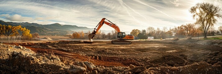 Excavation Machinery Transforming Mountainous Landscape for Development Project