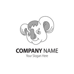 Cartoon bear logo in vector design