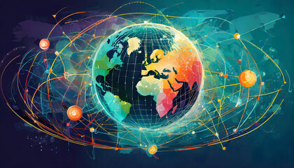 Communication technology Global world network and telecommunication