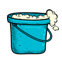 cartoon cleaning bucket