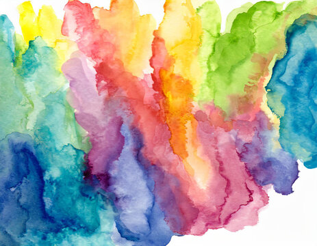 multicolored clouds of paint wet watercolor, abstract background spectrum mixing colors creativity idea concept