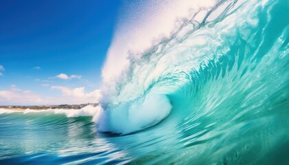Beautiful Landscape Background Blue Ocean Wave