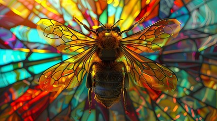 stained glass window bee