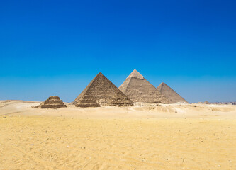 pyramids with a beautiful sky of Giza in Cairo, Egypt. - 782994446