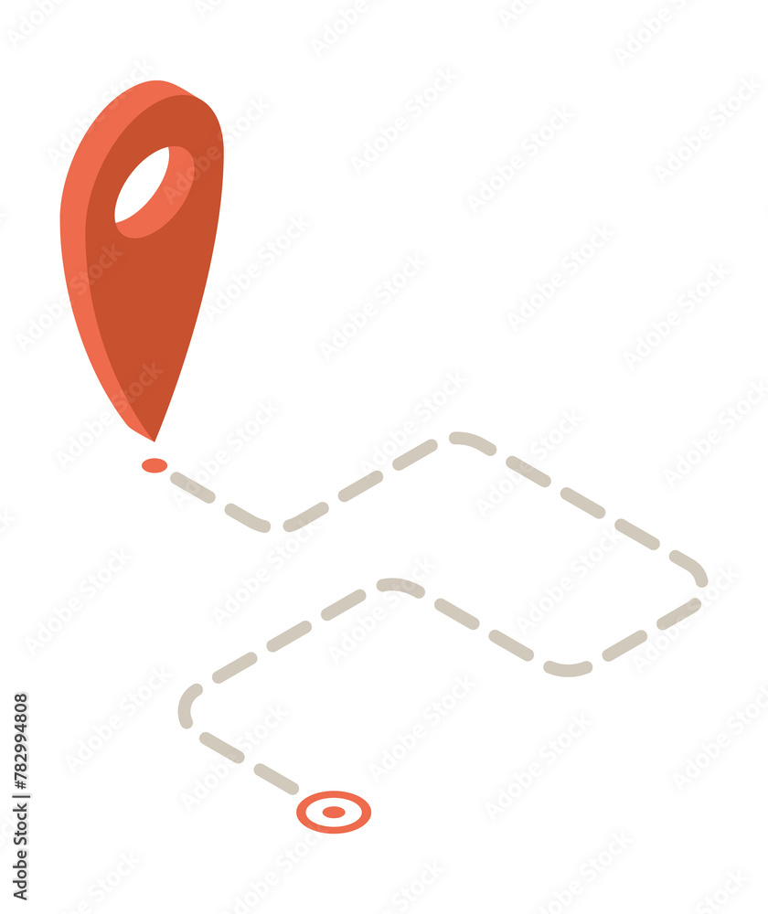 Poster gps navigation map pointer icon isometric. automotive navigation system symbol, automobile controls 