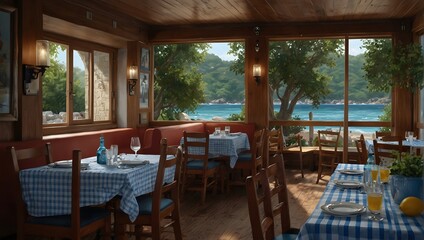 Fototapeta premium restaurant in the resort