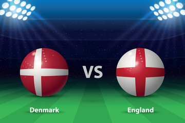 Denmark vs England. Europe soccer tournament 2024